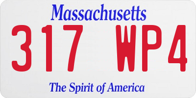 MA license plate 317WP4