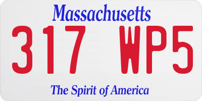MA license plate 317WP5