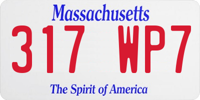 MA license plate 317WP7
