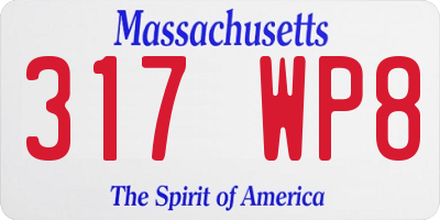 MA license plate 317WP8