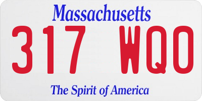 MA license plate 317WQ0