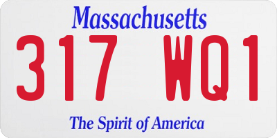 MA license plate 317WQ1