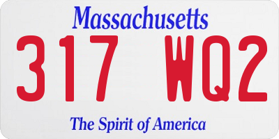 MA license plate 317WQ2