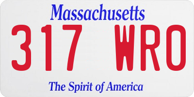 MA license plate 317WR0