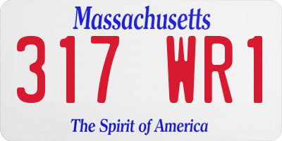 MA license plate 317WR1