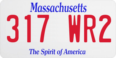 MA license plate 317WR2