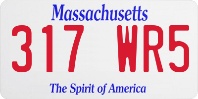 MA license plate 317WR5