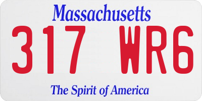 MA license plate 317WR6