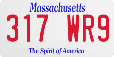 MA license plate 317WR9
