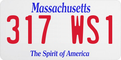 MA license plate 317WS1