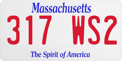 MA license plate 317WS2