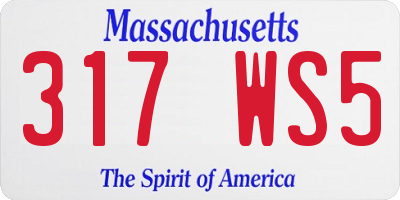 MA license plate 317WS5