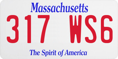 MA license plate 317WS6