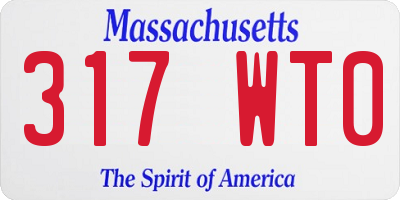 MA license plate 317WT0