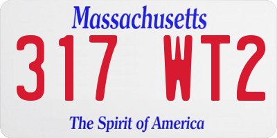 MA license plate 317WT2