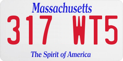 MA license plate 317WT5