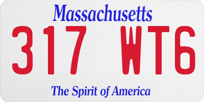 MA license plate 317WT6