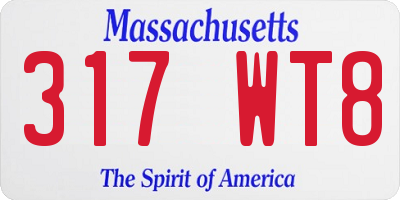 MA license plate 317WT8