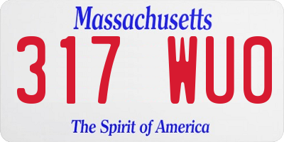 MA license plate 317WU0