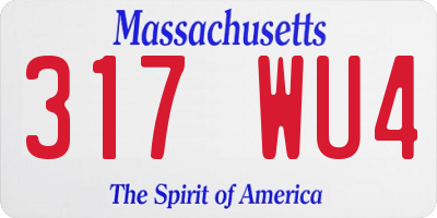 MA license plate 317WU4