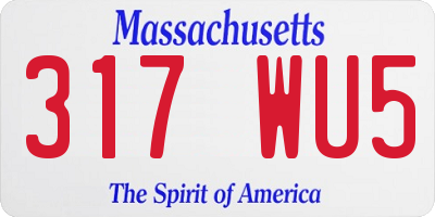 MA license plate 317WU5