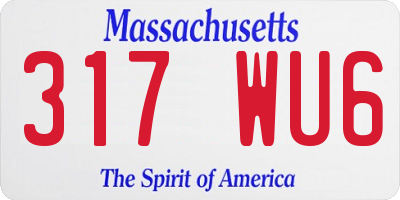 MA license plate 317WU6