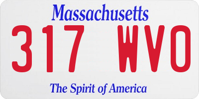 MA license plate 317WV0