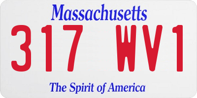 MA license plate 317WV1