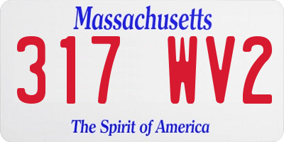 MA license plate 317WV2