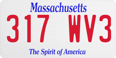 MA license plate 317WV3
