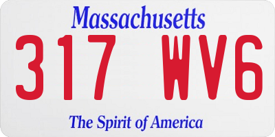 MA license plate 317WV6