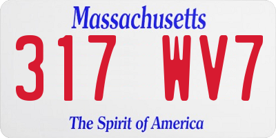 MA license plate 317WV7