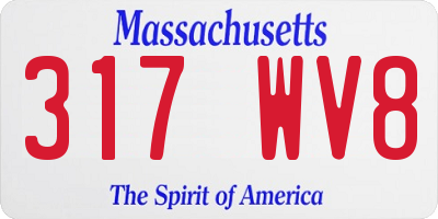 MA license plate 317WV8
