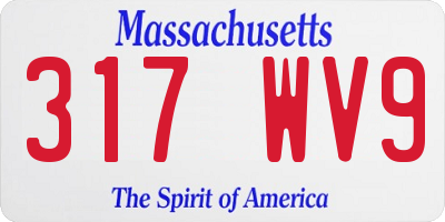 MA license plate 317WV9
