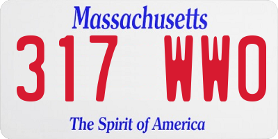 MA license plate 317WW0