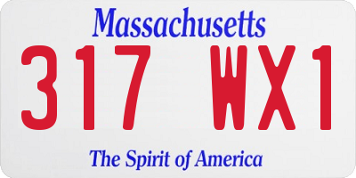 MA license plate 317WX1