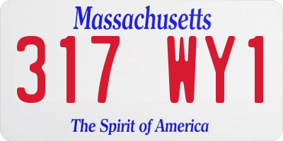 MA license plate 317WY1