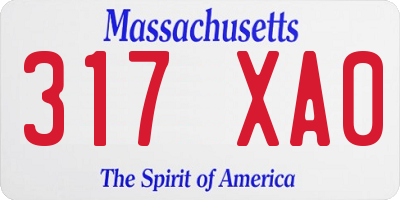 MA license plate 317XA0
