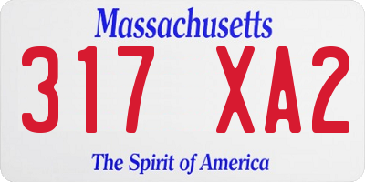 MA license plate 317XA2