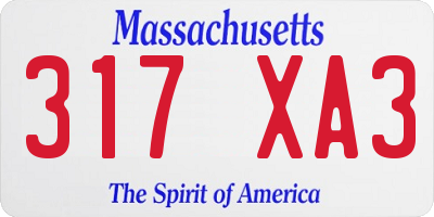 MA license plate 317XA3