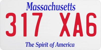 MA license plate 317XA6