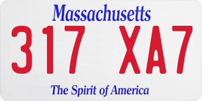 MA license plate 317XA7
