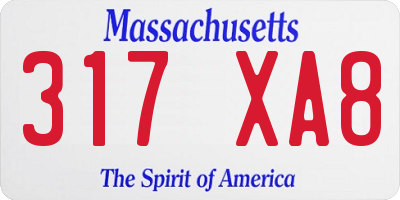 MA license plate 317XA8