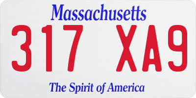 MA license plate 317XA9