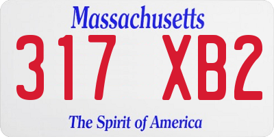 MA license plate 317XB2