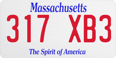 MA license plate 317XB3