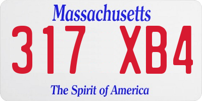 MA license plate 317XB4