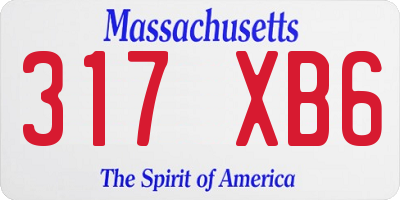MA license plate 317XB6