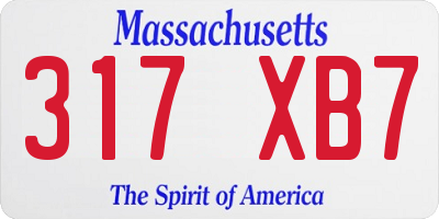 MA license plate 317XB7