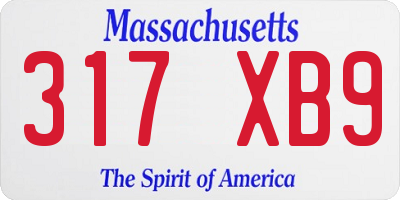 MA license plate 317XB9